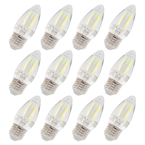 Viribright 35-Watt Equivalent B10 Dimmable E12 Candelabra Base LED Light Bulb 5000K Daylight (6-Pack)