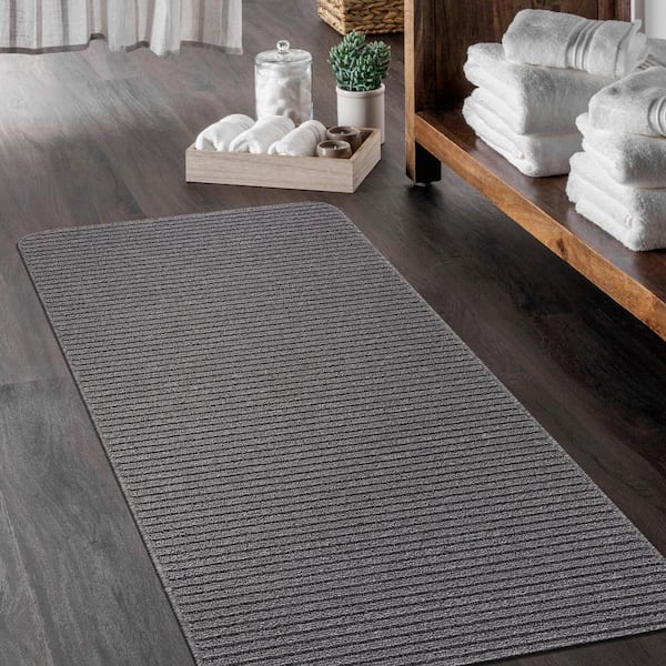 Beverly Rug Diego Solid Gray 20 in. x 48 in. Non-Slip Rubber Back 2 Piece Runner  Rug Set HD-TRD10955-2PC - The Home Depot