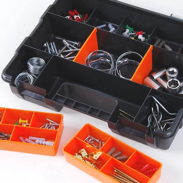3 Pack Double Sided Tool Box Hardware Storage Organizer Small Parts Orange