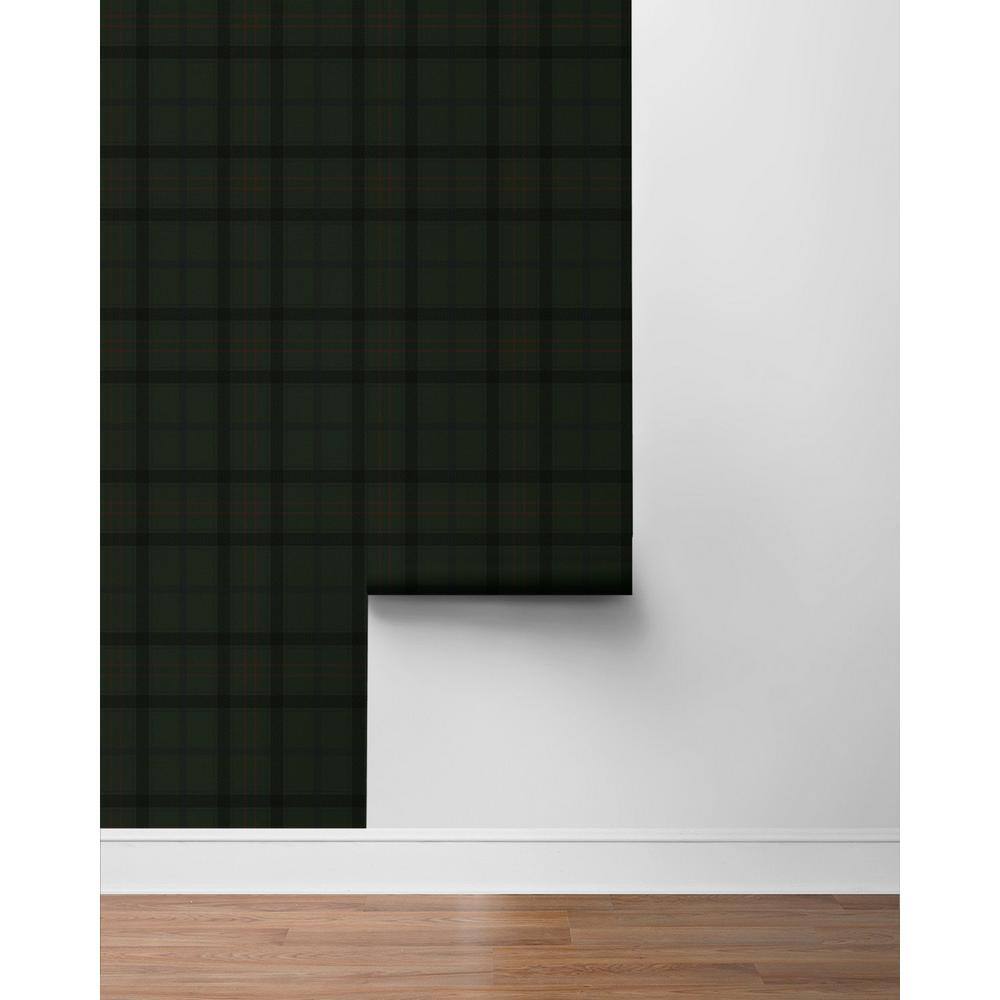 Greenery Plaid Self-Adhesive Vinyl Wallpaper Roll