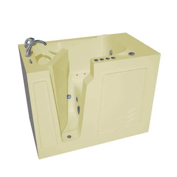Universal Tubs Nova Heated 4.4 ft. Walk-In Air and Whirlpool Jetted Tub in Biscuit with Chrome Trim