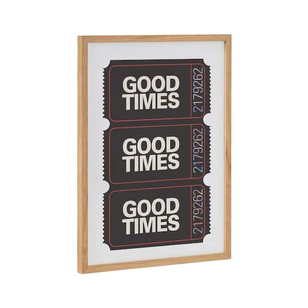 Kate and Laurel Gallery Preppy Retro Positive Quote Good Times by The Creative Bunch Studio Natural Framed Art Print 12 in. x 16 in.