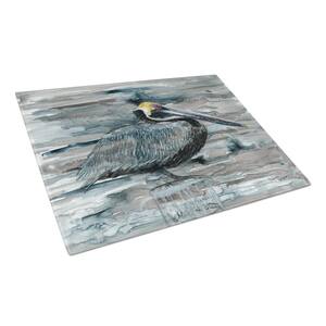 Pelican in Grey Tempered Glass Large Cutting Board
