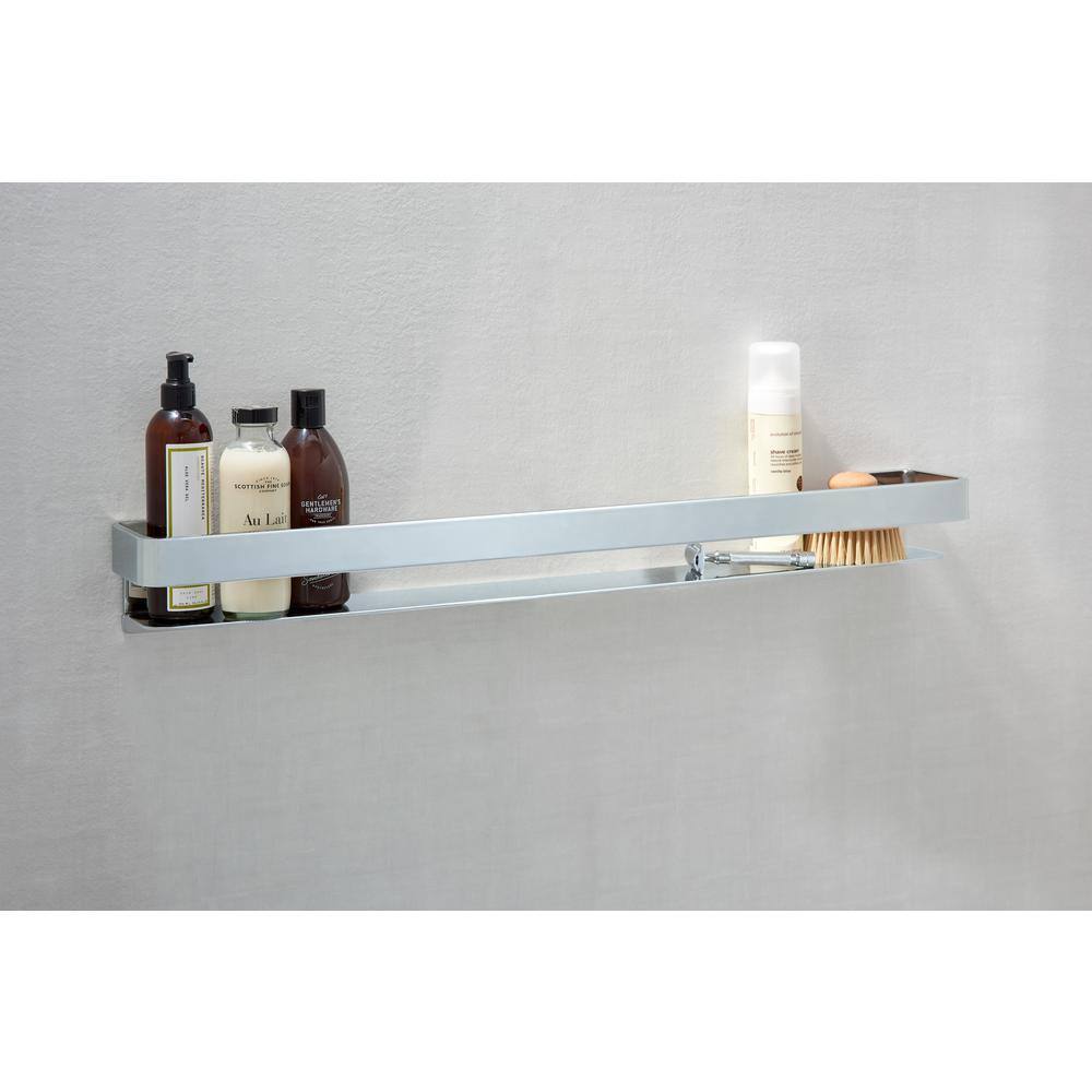 30" Polished Chrome Wall Mount Metal Shower Shelf