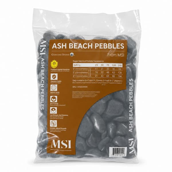 MSI Ash 0.4 cu. ft. (1 in. to 2 in.) Bagged Landscape Pebbles
