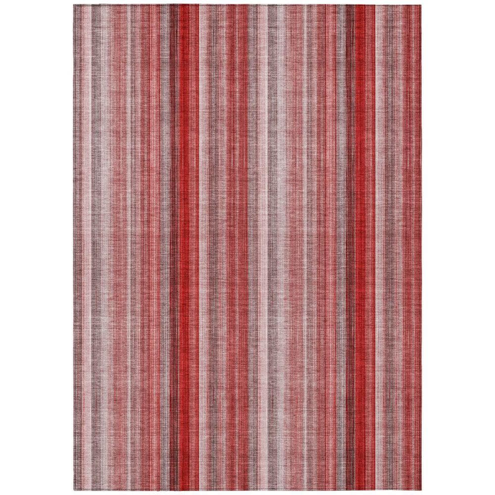 Gray Pink and Red 3 ft. x 5 ft. Woven Striped Rectangle Indoor/Outdoor Area Rug price history on PriceWatchPro