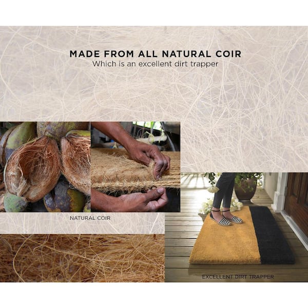 A1HC First Impression Uriel Treated 30 in. x 60 in. Coir Monogrammed B Non-Slip Outdoor Door Mat