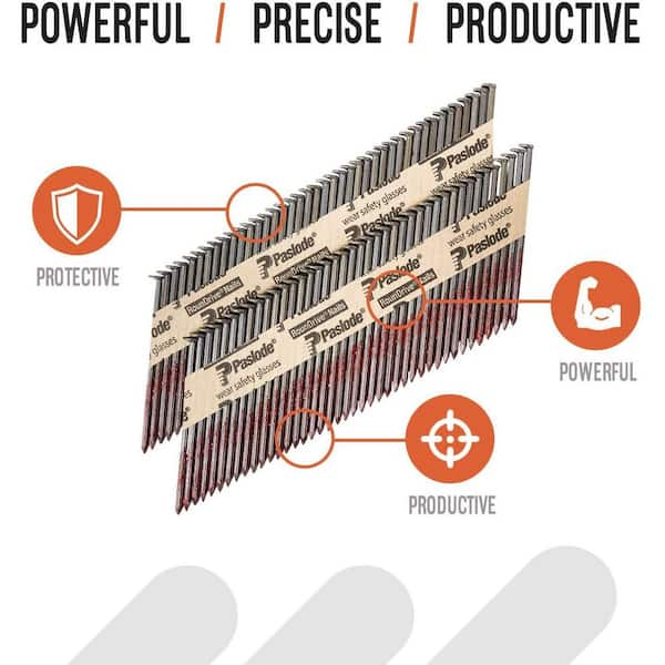 Paslode 3 In X 0 131 Gauge 30 Degree Brite Smooth Shank Paper Tape Framing Nails 2500 Per Box 6500 The Home Depot