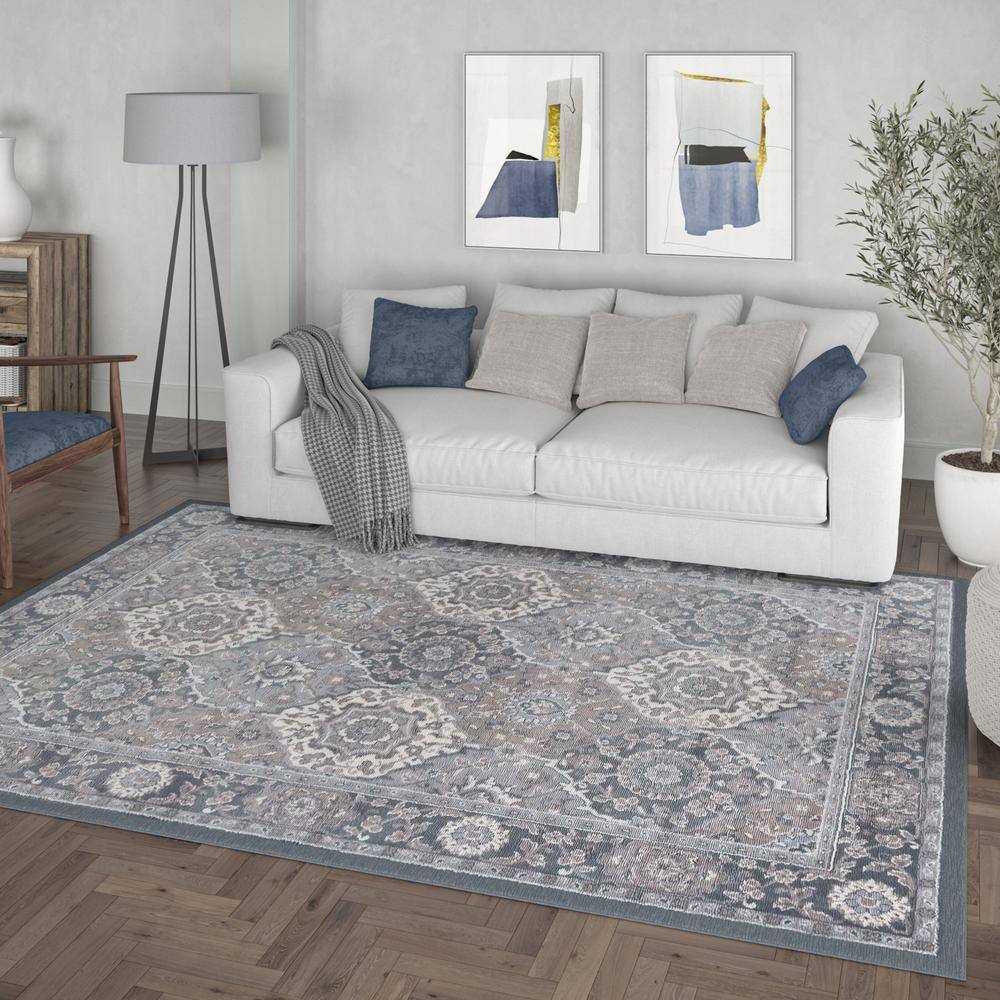 Madison 2' x 3' Gray Synthetic Oriental Rectangular Rug