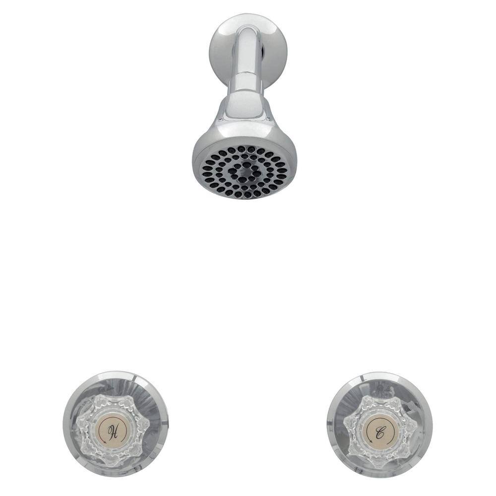 Chrome Classic Wall Mounted Shower Faucet with Knob Handles