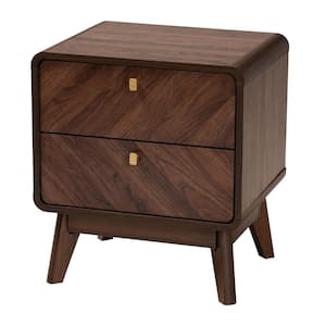 Markell Walnut Brown 2-Drawer Nightstand