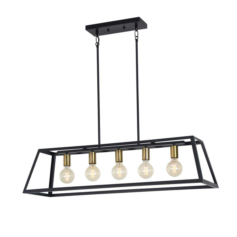 UMEILUCE 5-Light Rectangle Farmhouse Chandelier for Kitchen Island ...