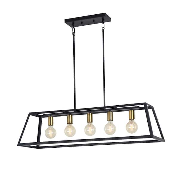 UMEILUCE 5-Light Rectangle Farmhouse Chandelier for Kitchen Island