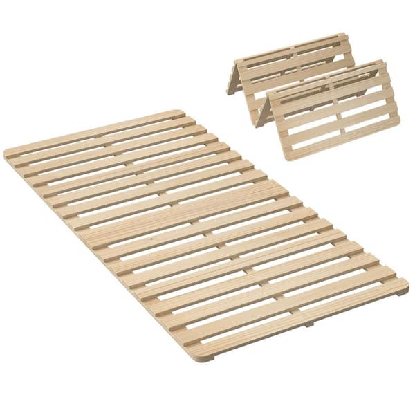 Japanese Tatami Mat Tatami Bed Frame Foldable Wood Slatted Floor Bed Frame for Futon Mattress, Twin Size