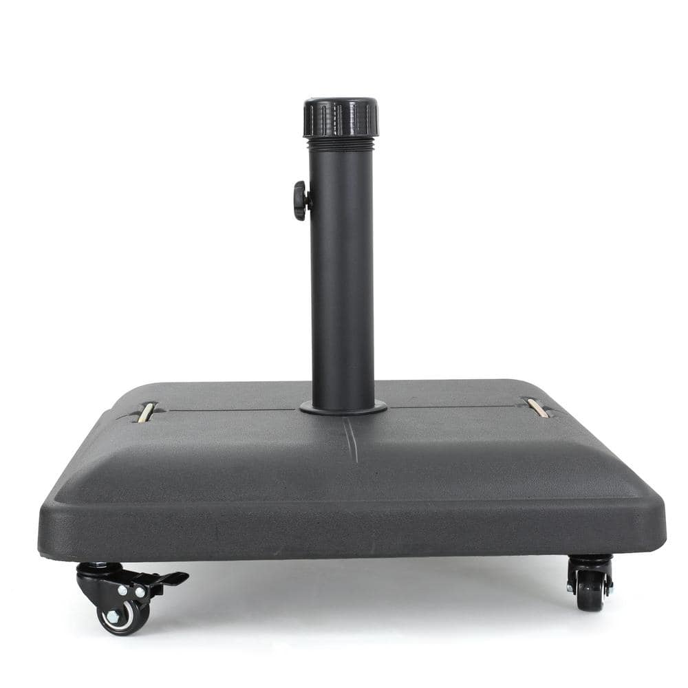 84 lb. Square Patio Umbrella Base with Wheels 19.60 in. Black