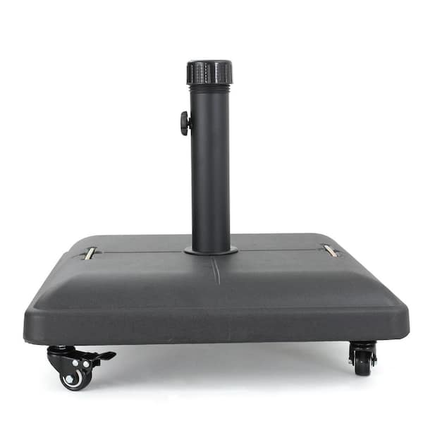 84 lb. Square Patio Umbrella Base with Wheels 19.60 in. Black