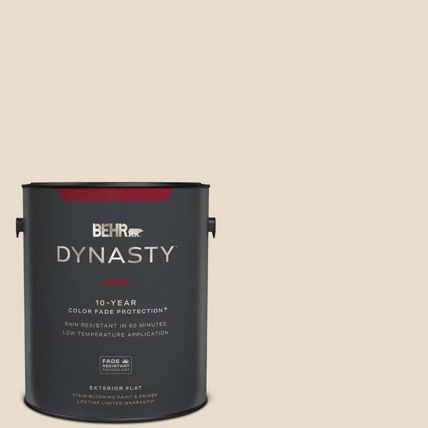 BEHR DYNASTY 1 gal. YLW12 Antique White Flat Exterior StainBlocking