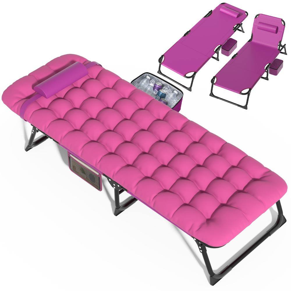 Folding Tanning Chair with Face Hole Adjustable Outdoor Lounge Chair Camping Cot Bed with Mattress 500 lb price history on PriceWatchPro
