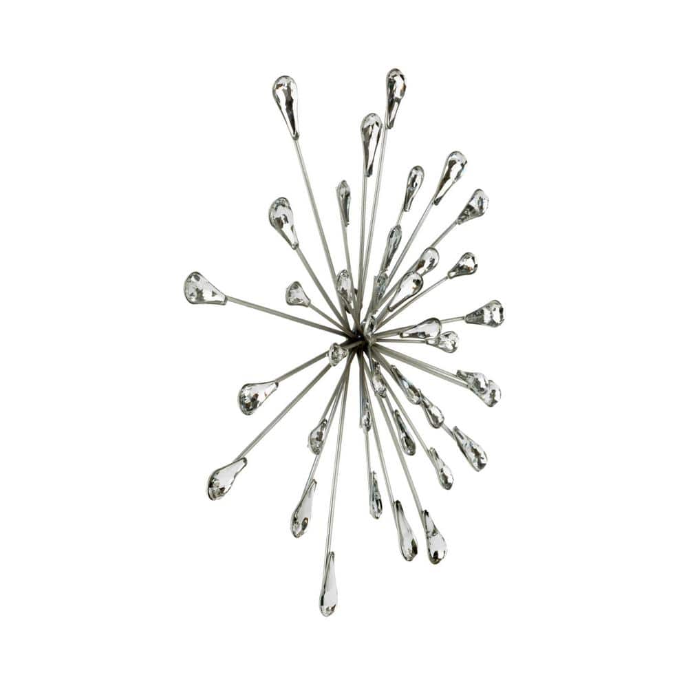 Medium Silver Metal and Acrylic Starburst Wall Sculpture