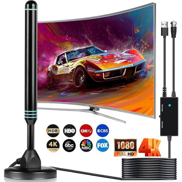 Antenna TV Interna Digitale - 250+ Miglia, Supporto 4K HD, Con Amplificatore - Foto 4