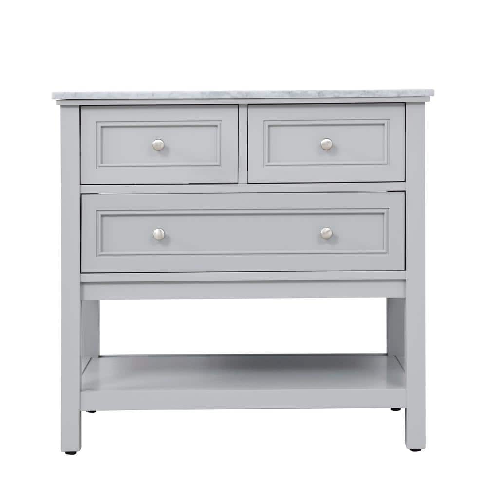 Simply Living 36 in. W x 22 in. D x 33.75 in. H Bath Vanity in Grey with Ca