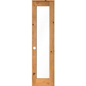 24 in. x 96 in. Rustic Knotty Alder Right-Hand Full-Lite Clear Glass Clear Stain Solid Wood Single Prehung Interior Door