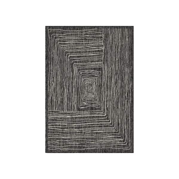 PLAYA RUG Kalina Black and Ivory 2 ft. x 3 ft. Indoor/Outdoor Area Rug