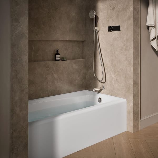 Mendota 60 in. x 32 in. Soaking Bathtub with Right-Hand Drain in White