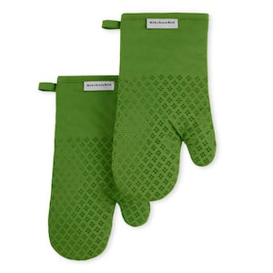 Asteroid Silicone Grip Matcha Green Oven Mitt Set (2-Pack)