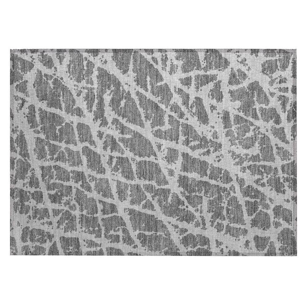 Charcoal 2 ft. x 3 ft. Abstract Indoor/Outdoor Area Rug price history on PriceWatchPro