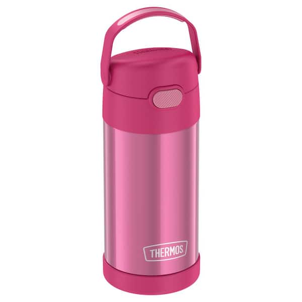 Thermos 12 oz Funtainer Insulated Stainless Steel Warm Beverage Bottle,  Pink/Teal
