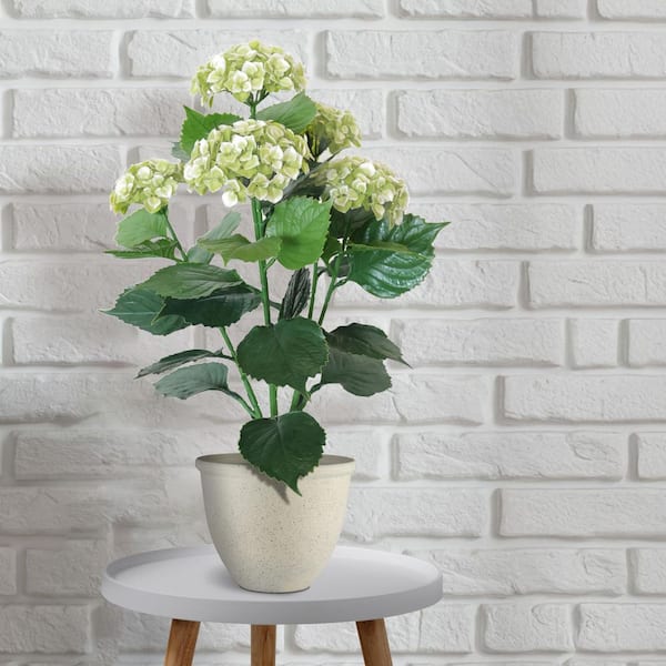 NATURAE DECOR Artificial White Hydrangea 24 in. OUT-HYDWH-24-1P