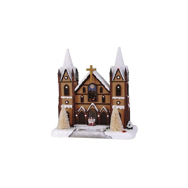 15 in. Christmas Cathedral with Seasonal Music and LED Illumination