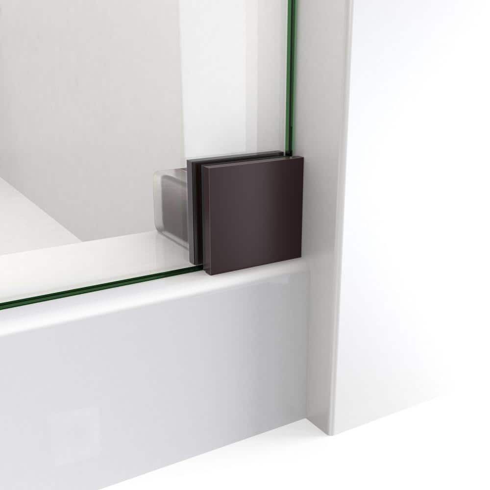 Continuum 56-60 in. Frameless Clear Glass Sliding Shower Door in Oil Rubbed Bronze