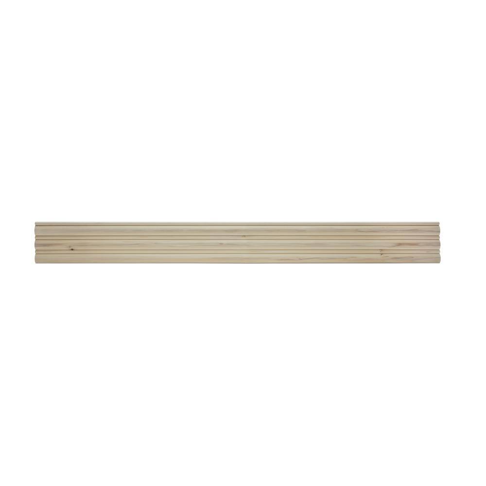 5" x 47.5" Unfinished Beige Hardwood Reeded Wall Panel