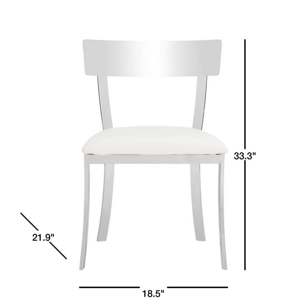 Abby 19'' White and Chrome Modern Side Chairs, Set of 2