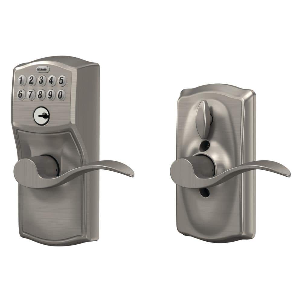 Satin Nickel Electronic Keypad Entry Lock with Lever