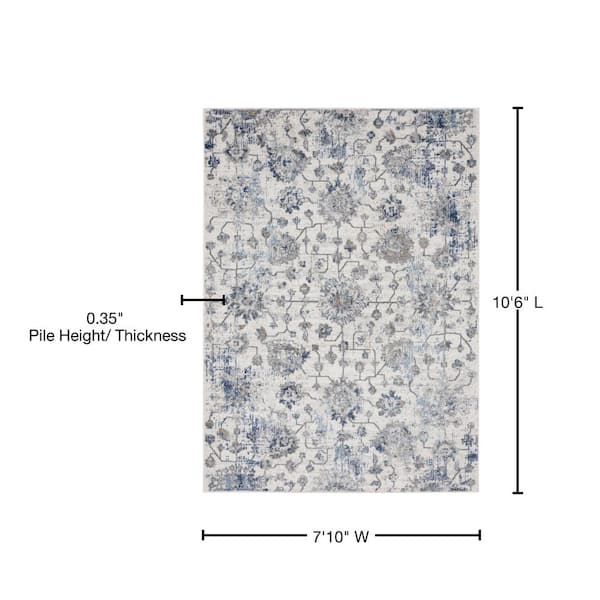 Austin Heirloom Blue 7 ft. 10 in. x 10 ft. 6 in. Area Rug