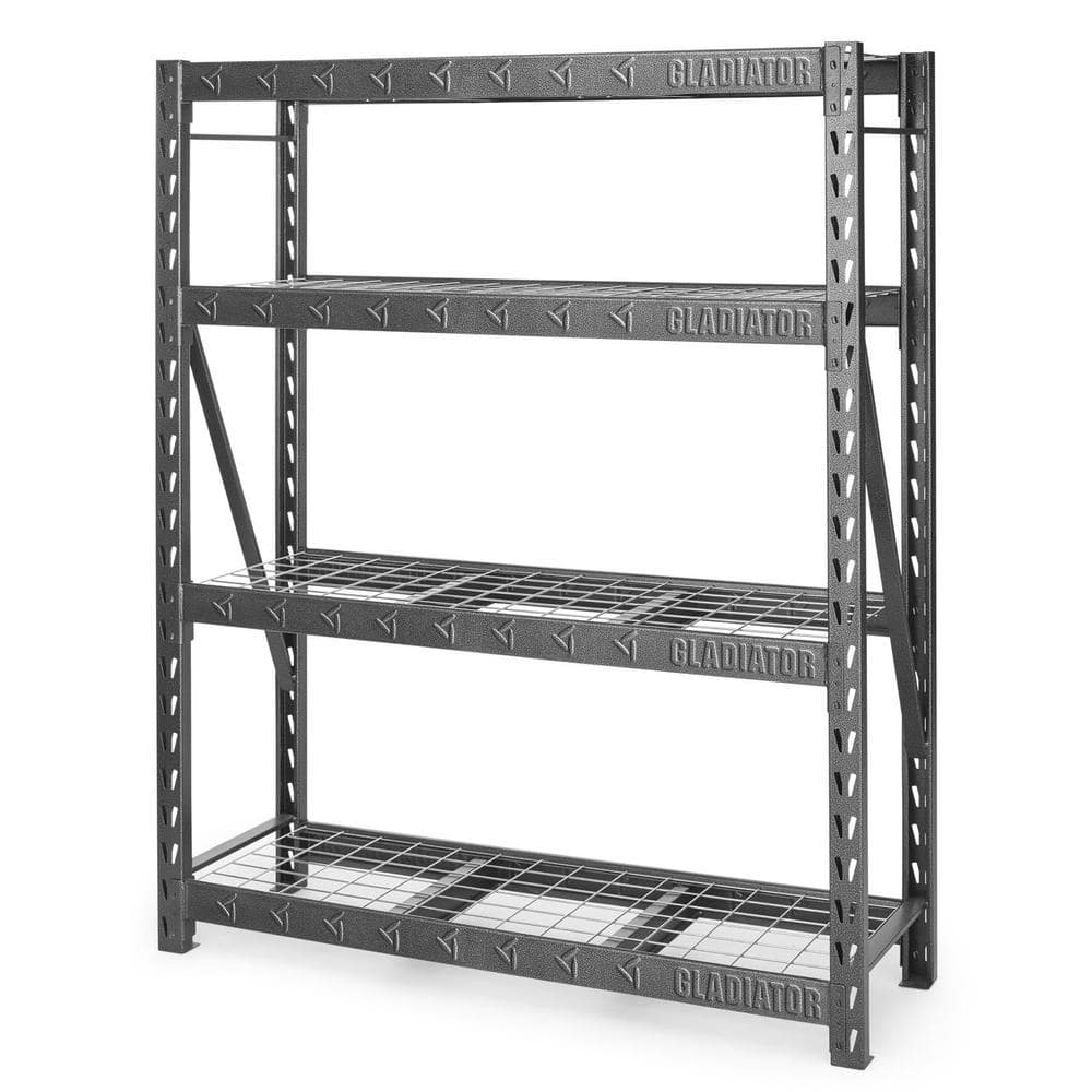 Heavy-Duty 60-Inch Black Welded Steel Garage Shelving Unit