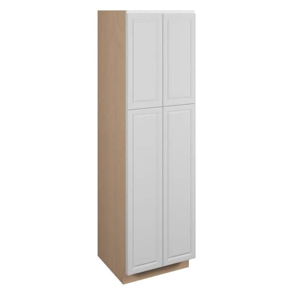Brighton Raised 30 in. W x 90 in. H x 24 in. D Plywood Assembled Pantry Cabinet in Painted White