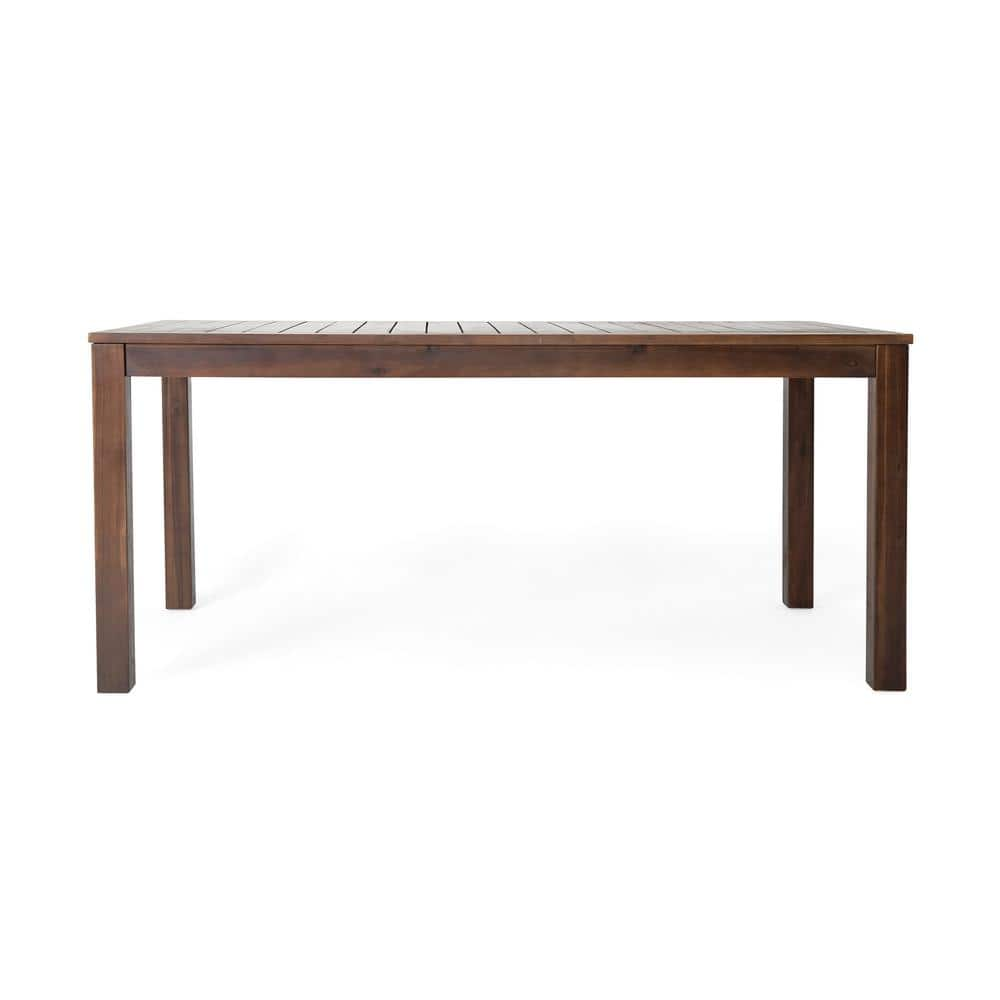 Zeus & Ruta Dark Brown Acacia Wood Outdoor Dining Table