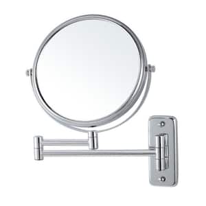Glimmer 8 in. x 8 in. Wall Mounted 3x Round Makeup Mirror in Chrome Finish