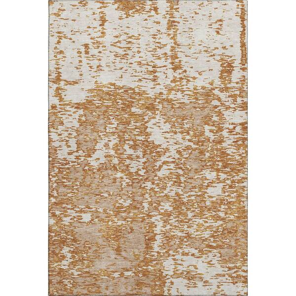 Addison Rugs Mayfield Premium Machine Washable Abstract AMF946 Copper 8 ft. x 10 ft. Area Rug