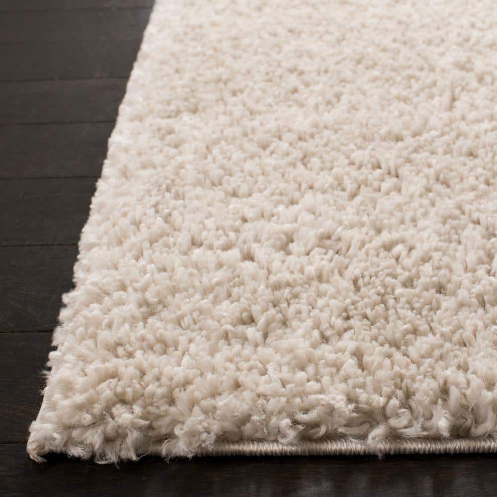 Beige Synthetic Easy Care Shag Runner Rug 2'3" x 6'