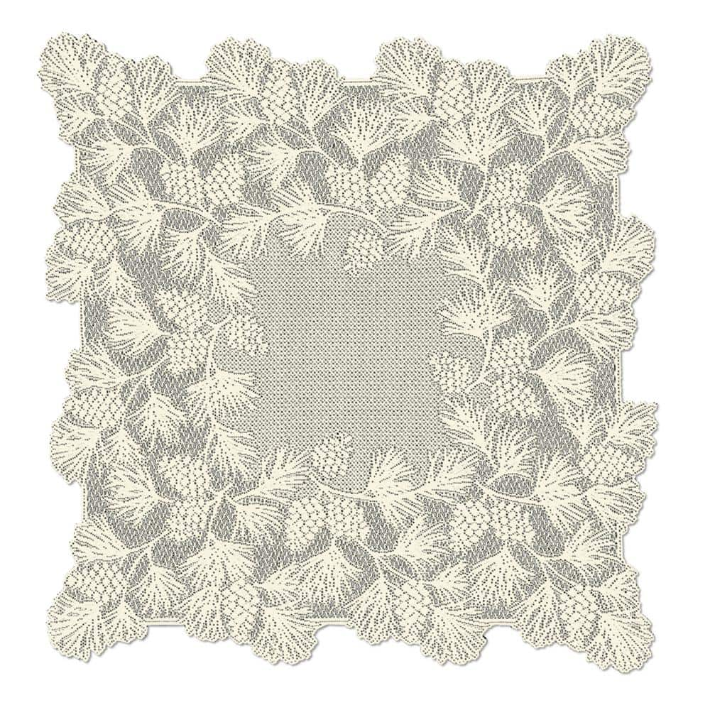 Heritage lace woodland 36-inch 2025 by 36-inch table topper white