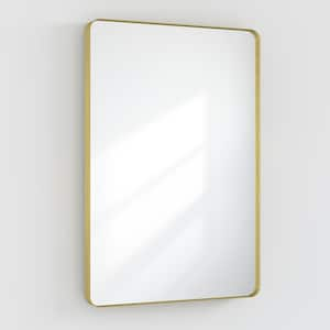 36 in. W x 24 in. H Rectangular Framed Wall Mounted Bathroom Vanity Mirror in Brushed Gold