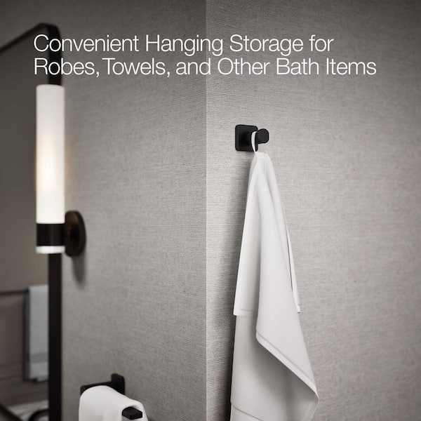KOHLER Parallel Knob Robe/Towel Hook in Matte Black K-23529-BL
