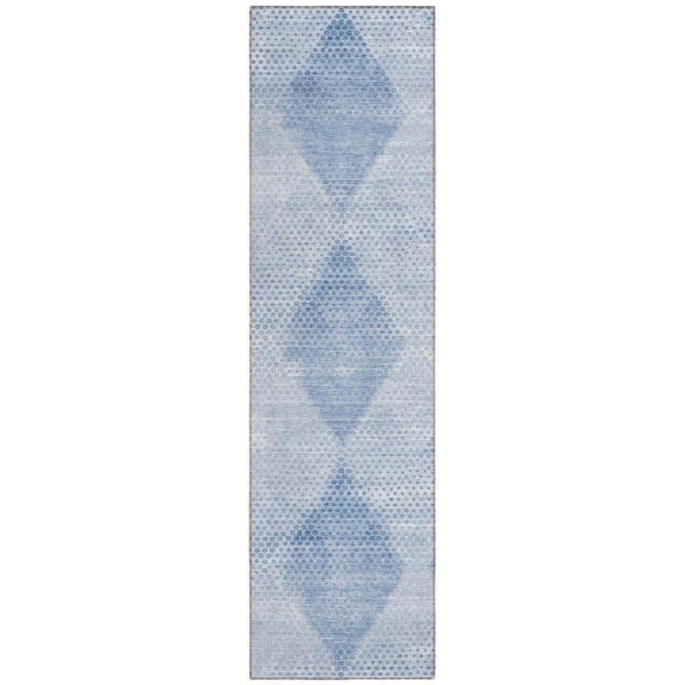 Blue 2 ft. x 8 ft. Woven Geometric Runner Indoor/Outdoor Area Rug price history on PriceWatchPro