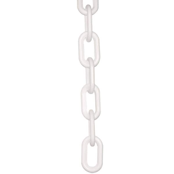 2 in. (#8, 51 mm) x 50 ft. White Plastic Chain
