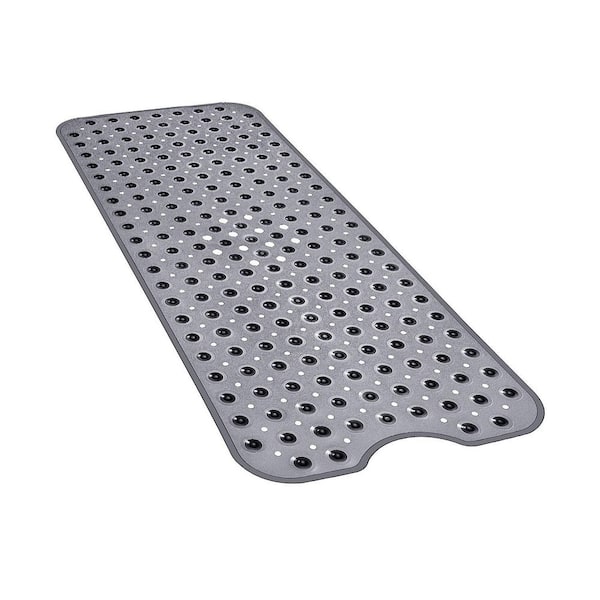 Extra Large Non-Slip Bath and Shower Safety Mat with Suction Cups and Drain Holes, 40 x 16 in. Machine Washable